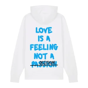 SWEAT CAPUCHE BLANC - LOVE IS A FEELING