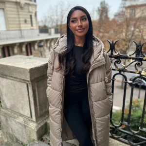 Doudoune longue oversize à capuche