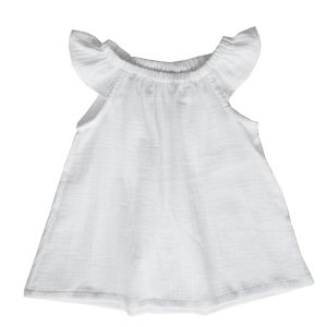 Blouse double gaze blanche