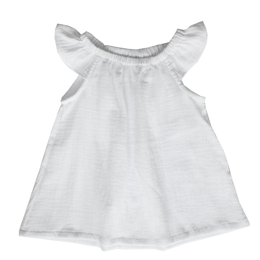 Blouse double gaze blanche