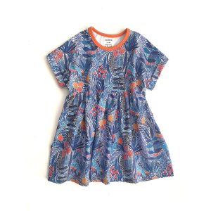 Robe Billie Jersey Jungle Bleue