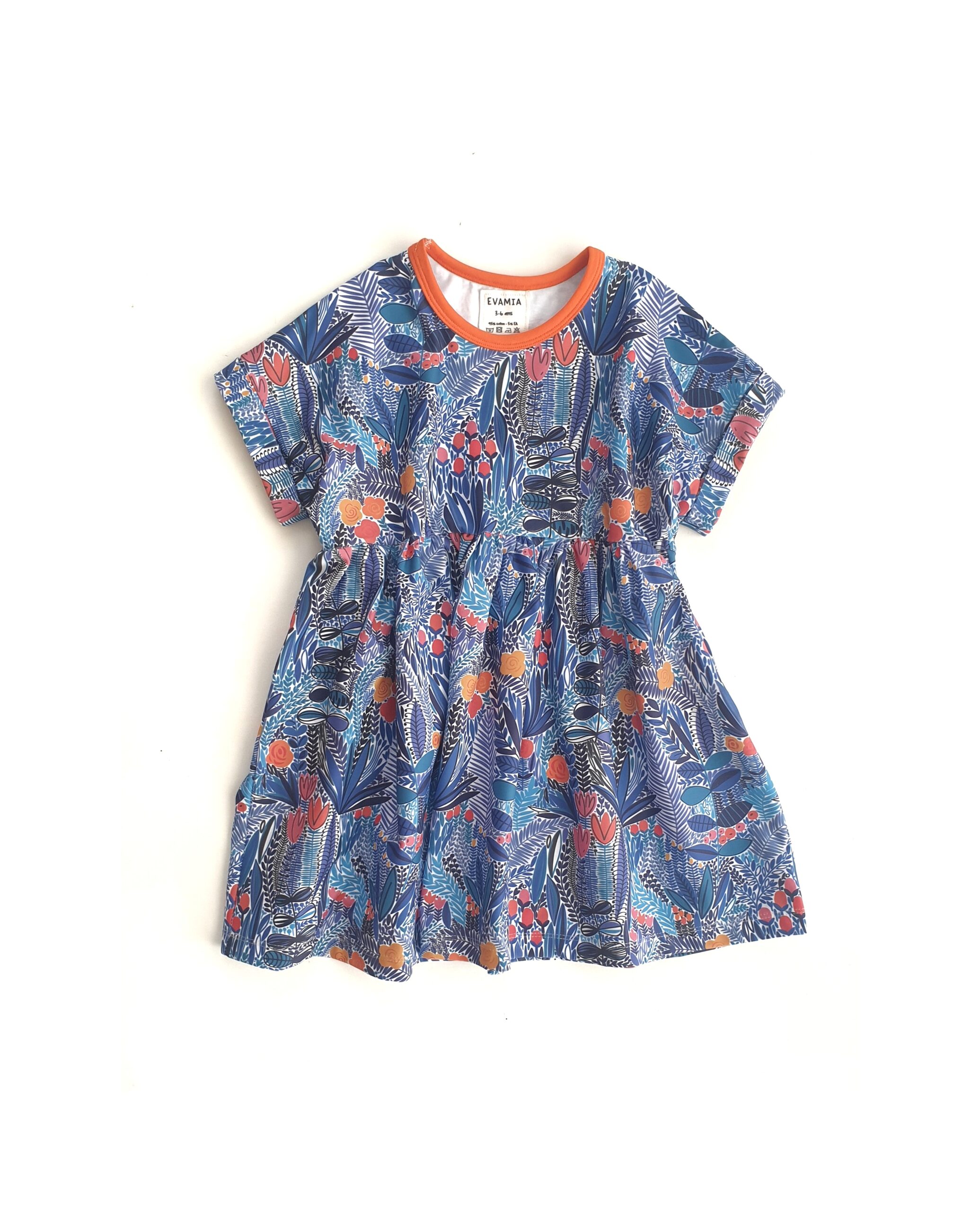 Robe Billie Jersey Jungle Bleue