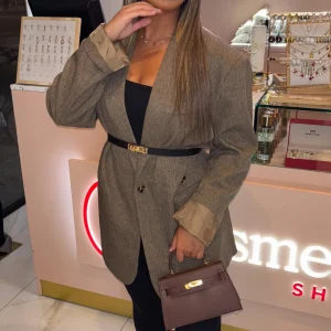 Blazer pépitas réserable au dos