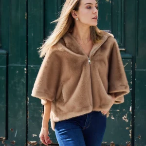 ALIZEE - Cape en fausse fourrure