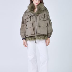 ANDREA - Parka oversize col en renard et lapin