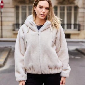ASHLEY - Veste à capuche en fausse fourrure