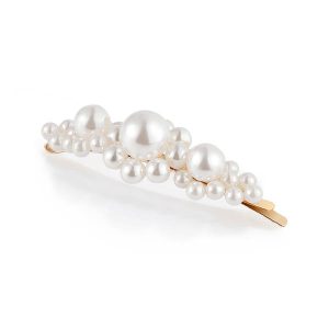 Barrette Plate Perles FLEURINE – Or