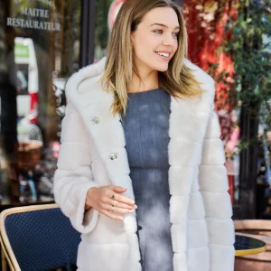 BRITANY - Manteau à capuche en fausse fourrure