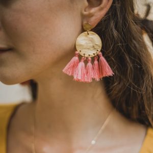 Boucles d&rsquo;oreilles Pompon