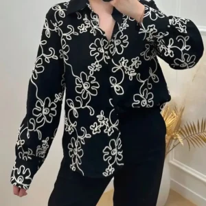 CHEMISIER BRODÉE NOIR