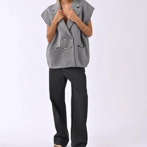 Pull sans manches Christiane gris