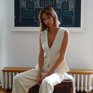 Pull sans manches Darla Ecru