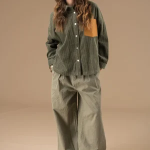 Chemise Bertie Kaki manches longues