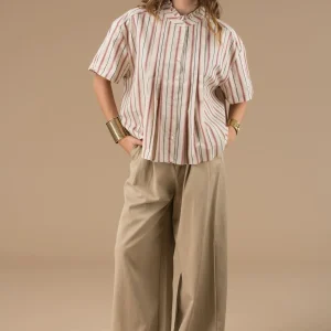 Chemise Jelena Rayures beiges et rouges