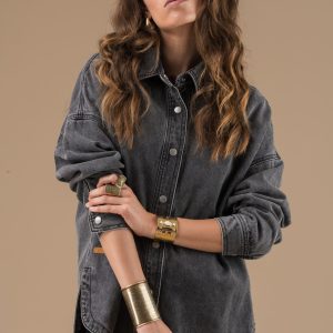 Chemise Bertie Denim Gris manches longues