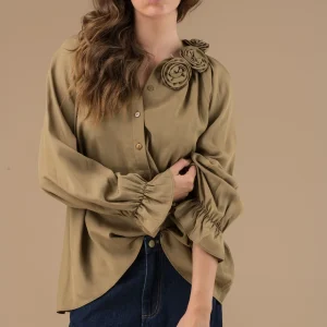 Blouse Amaryllis Army boutonnée