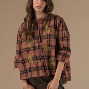 Blouse Cyrielle Rayures bordeaux et grise