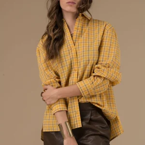 Chemise Daria Carreaux Moutarde