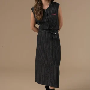 Gilet Francis à rayures fines façon laine