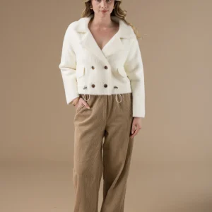 Pantalon Meredith droit en velours côtelé