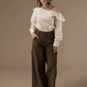 Pantalon Gaya imprimé à petits pois