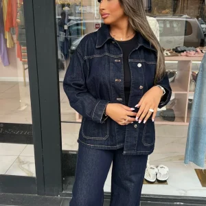 Jean retroussé brut