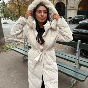 Doudoune longue à capuche amovible