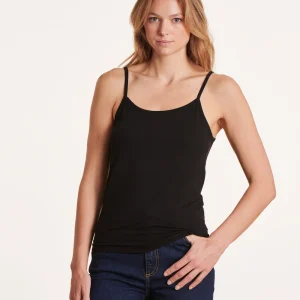 Top noir à bretelles