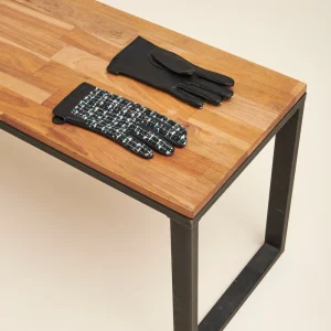 Gants tweed et cuir d'agneau