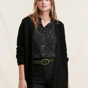 Gilet noir mi-long ample