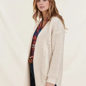 Gilet écru mi-long ample