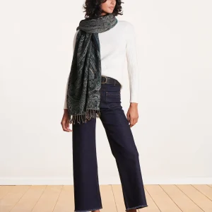 Jean foncé flare taille haute en coton biologique