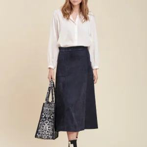 Jupe longue en velours côtelé