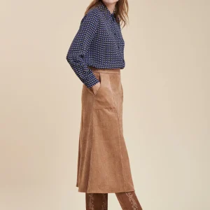 Jupe longue en velours côtelé