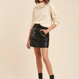 Jupe courte effet cuir