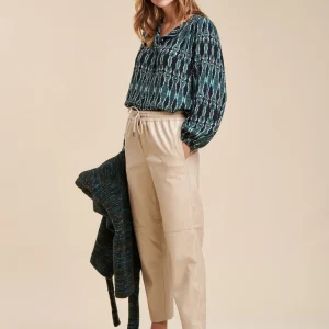 Pantalon jogpant effet cuir