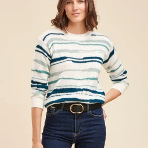 Pull rayures irrégulières