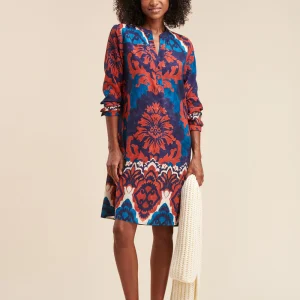 Robe courte coupe droite imprimée en viscose Ecovero