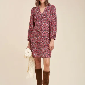 Robe courte cintrée en viscose Ecovero à imprimé fleuri