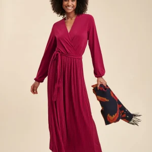 Robe longue jersey plissé