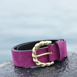 Ceinture boucle twistée violette
