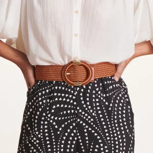 Ceinture camel élastiquée boucle ovale