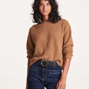 Gilet camel en maille irisée