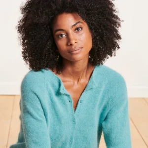 Gilet vert menthe en angora