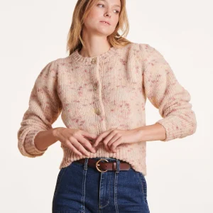 Gilet rose pâle ajusté à encolure ronde