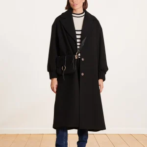 Manteau long noir oversize