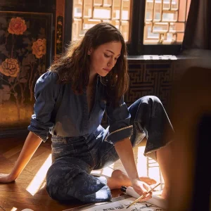 Jean flare en coton biologique taille haute