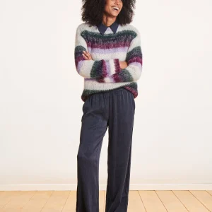 Pantalon large fluide bleu foncé