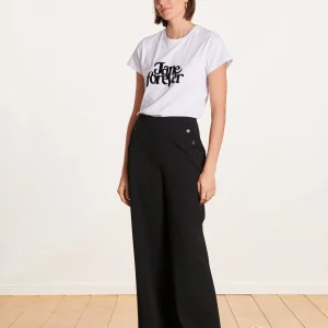 Pantalon noir à pont