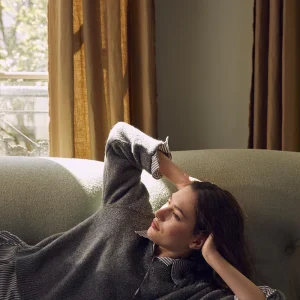 Pull gris ample coupe droite